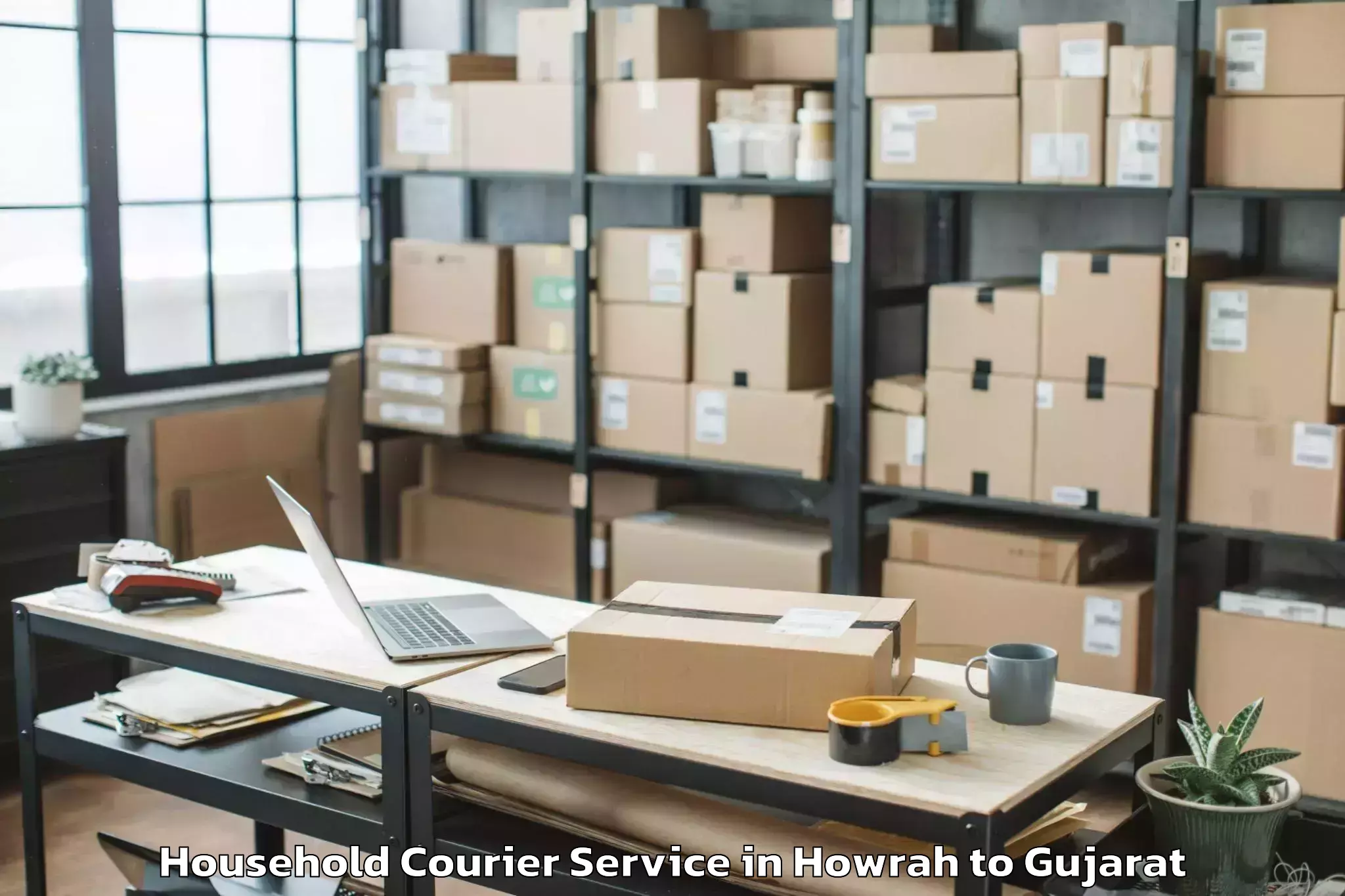 Reliable Howrah to Gussar Household Courier